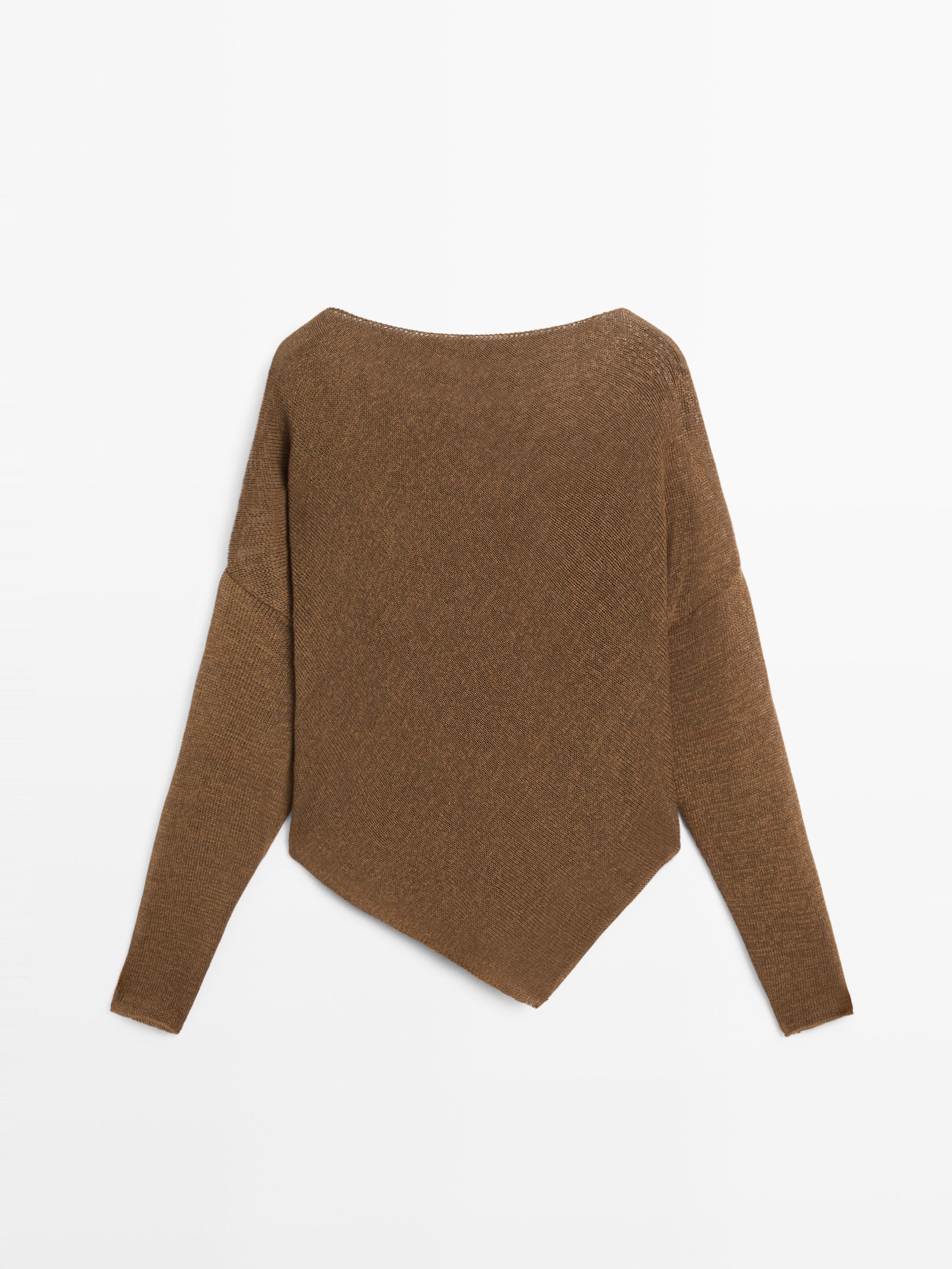 Asymmetric knit cape sweater